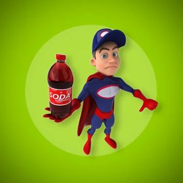 Fun superhero - 3D Illustration Stock Illustration