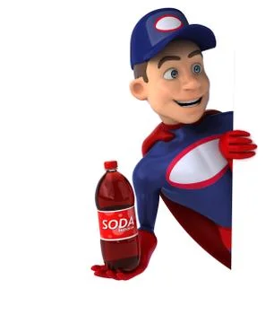 Fun superhero - 3D Illustration Stock Illustration