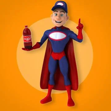 Fun superhero - 3D Illustration Stock Illustration
