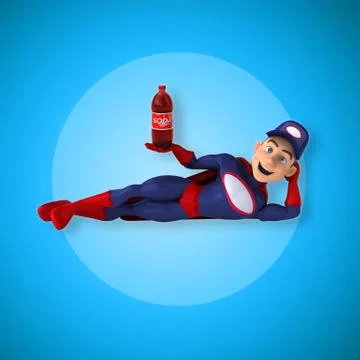 Fun superhero - 3D Illustration Stock Illustration