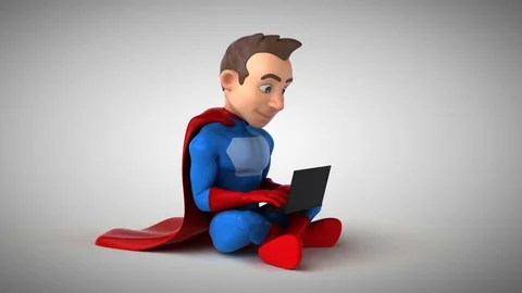 Fun superhero coding - 3D Animation Stock Footage 83456695