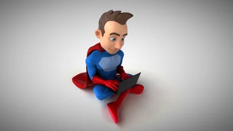 Fun superhero coding - 3D Animation Stock Footage 83456921