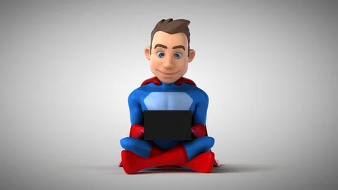 Fun superhero coding - 3D Animation Stock Footage 83456942