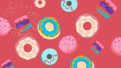 Fun Sweet Donut Backgrond Stock Illustration
