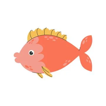 Fun swimming fish on a white background. Stock Illustration