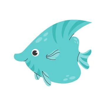 Fun swimming fish on a white background. Stock Illustration