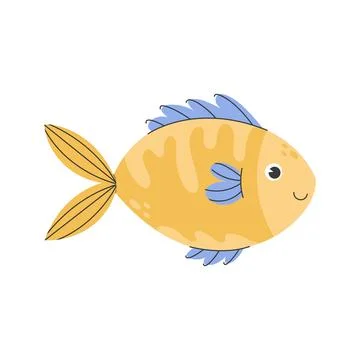 Fun swimming fish on a white background. Stock Illustration