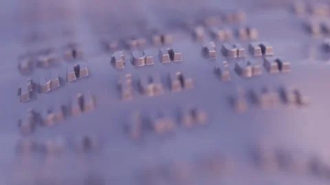 Fun Text in 3d purple Waves Stock Footage 253633371