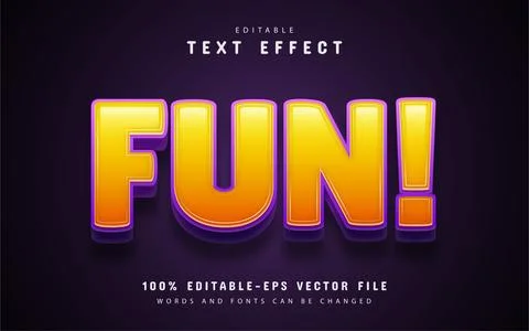 Fun text, editable cartoon style text effect Stock Illustration