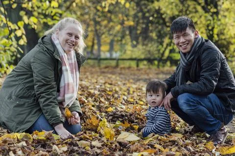 Fun Times in Fall 写真素材