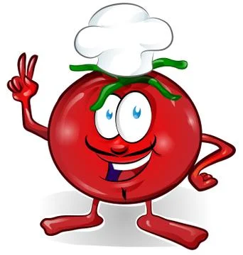 Fun tomato chef  cartoon Stock Illustration
