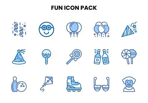 Fun Two Colour Scalable Icons Pack Stock Illustration