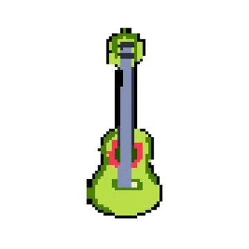 Fun ukulele pixel art vector illustration 스톡 일러스트