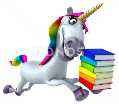 Fun unicorn - 3D Illustration Stock Illustration