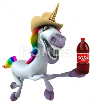 Fun unicorn - 3D Illustration Stock Illustration