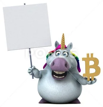 Fun unicorn - 3D Illustration Stock Illustration