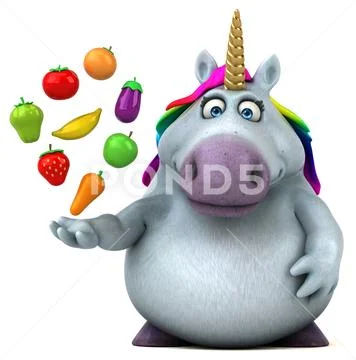 Fun unicorn - 3D Illustration Stock Illustration