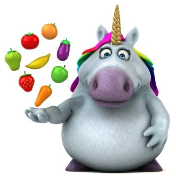 Fun unicorn - 3D Illustration Stock Illustration