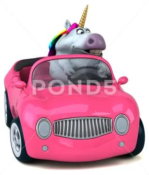 Fun unicorn - 3D Illustration Stock Illustration