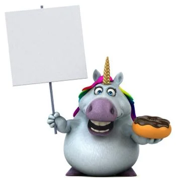 Fun unicorn - 3D Illustration Stock Illustration