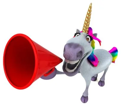 Fun unicorn - 3D Illustration Stock Illustration
