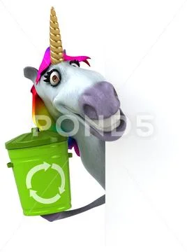 Fun unicorn - 3D Illustration Stock Illustration