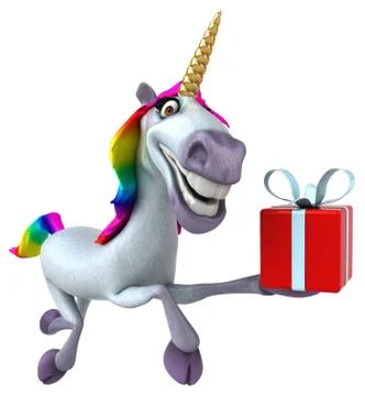 Fun unicorn - 3D Illustration Stock Illustration