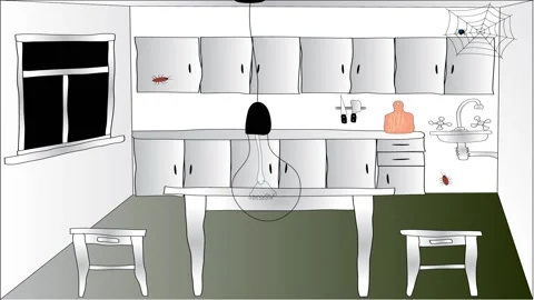 Fun video saver. Apartment with ghosts. Stock Footage 146436532