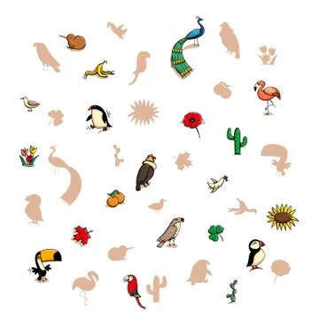 Fun Visual Game: Find the right mirror shadow Stockillustratie