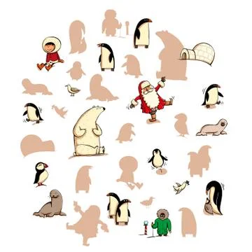 Fun Visual Game: Find the right mirror shadow Stockillustratie