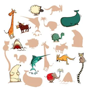 Fun Visual Game: Find the right mirror shadow Stockillustratie