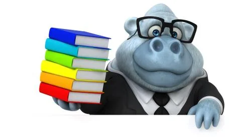 Fun white monkey - 3D Illustration Ilustração Stock