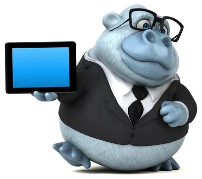 Fun white monkey - 3D Illustration Illustrazione stock