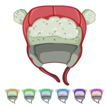 Fun winter hat kid cartoon vector graphic Stock Illustration
