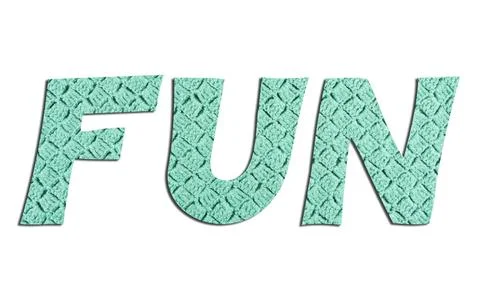 FUN  word with knitted texture on white background Stock Illustration