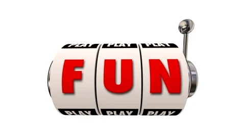 Fun Word Slot Machine Wheels Play Gamble Entertainment Stock Footage 46631937