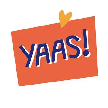 Fun word text sticker colorful design element. Stock Illustration