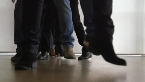 Fun at work! Office dancing legs Stock Footage 103222829