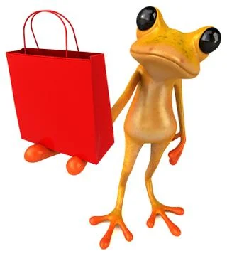 Fun yellow frog - 3D Illustration Illustrazione stock