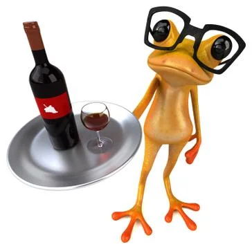 Fun yellow frog - 3D Illustration Stock Illustration