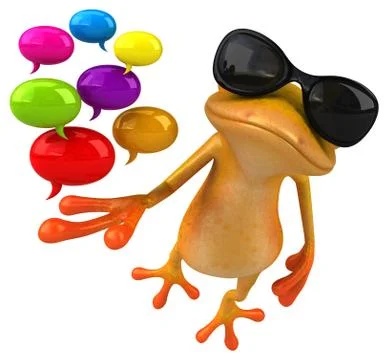 Fun yellow frog - 3D Illustration Stock Illustration