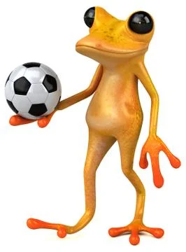 Fun yellow frog - 3D Illustration Stock Illustration