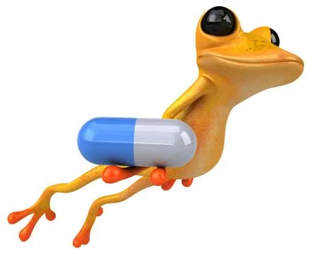 Fun yellow frog - 3D Illustration Stock Illustration