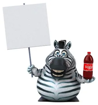 Fun zebra - 3D Illustration Stock-Illustration