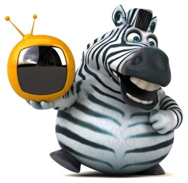 Fun zebra - 3D Illustration Stock Illustration