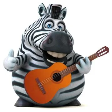 Fun zebra - 3D Illustration Ilustración de archivo