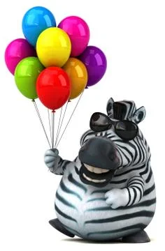 Fun zebra - 3D Illustration Stock-Illustration