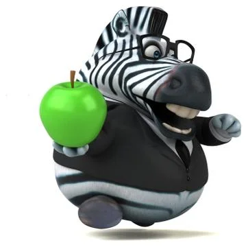 Fun zebra - 3D Illustration Stock Illustration