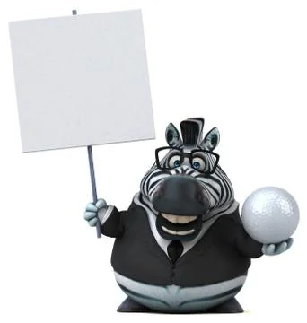 Fun zebra - 3D Illustration Stock Illustration