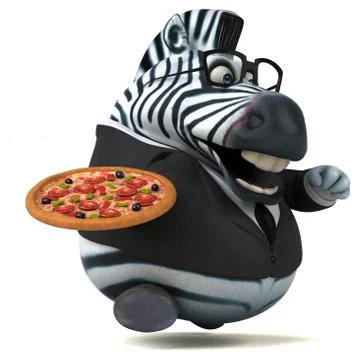Fun zebra - 3D Illustration Stock Illustration